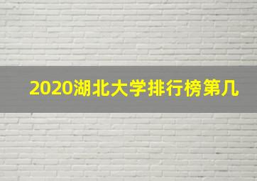 2020湖北大学排行榜第几