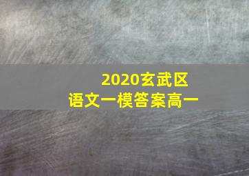 2020玄武区语文一模答案高一