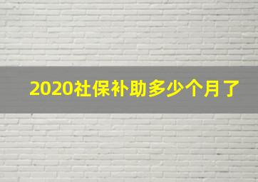 2020社保补助多少个月了