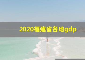 2020福建省各地gdp