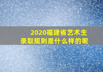 2020福建省艺术生录取规则是什么样的呢