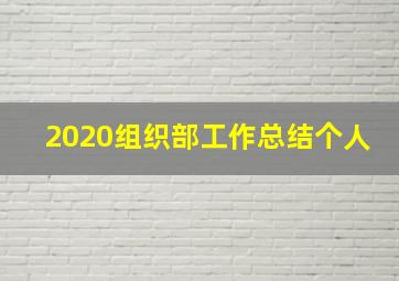 2020组织部工作总结个人