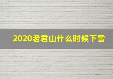 2020老君山什么时候下雪