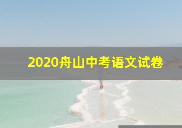 2020舟山中考语文试卷