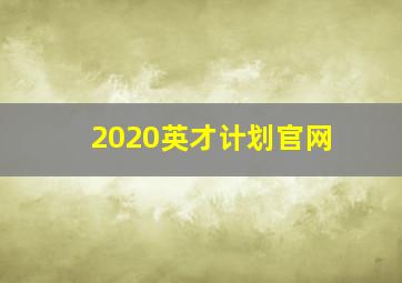 2020英才计划官网