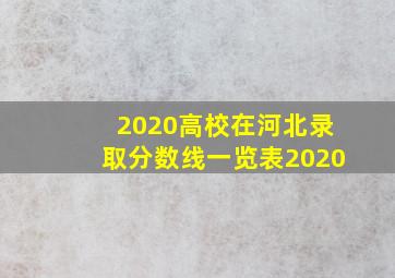 2020高校在河北录取分数线一览表2020