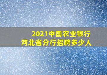 2021中国农业银行河北省分行招聘多少人