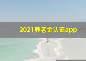 2021养老金认证app