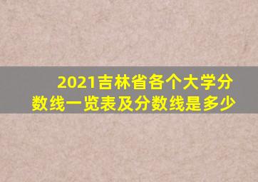 2021吉林省各个大学分数线一览表及分数线是多少