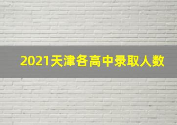 2021天津各高中录取人数