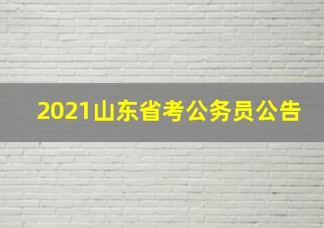 2021山东省考公务员公告