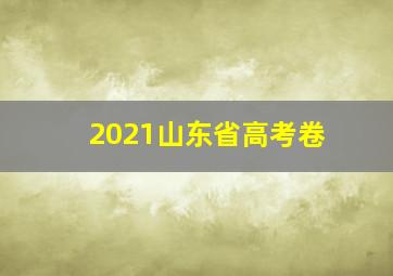 2021山东省高考卷