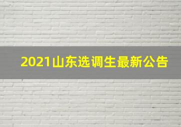 2021山东选调生最新公告