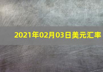 2021年02月03日美元汇率