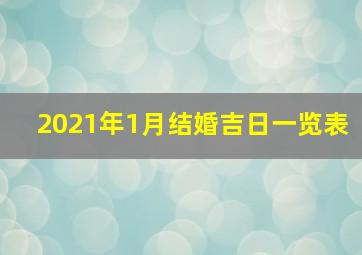 2021年1月结婚吉日一览表