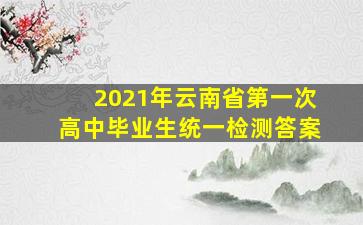 2021年云南省第一次高中毕业生统一检测答案