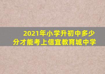 2021年小学升初中多少分才能考上信宜教育城中学