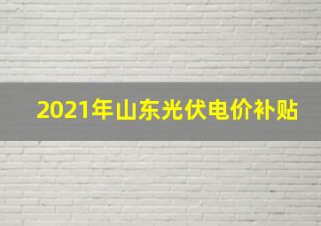 2021年山东光伏电价补贴