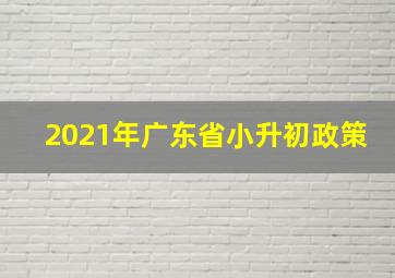 2021年广东省小升初政策