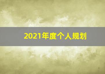 2021年度个人规划