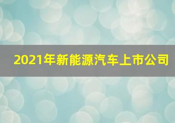 2021年新能源汽车上市公司