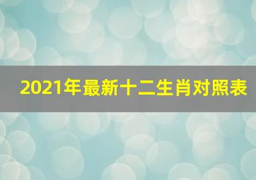 2021年最新十二生肖对照表