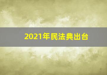 2021年民法典出台