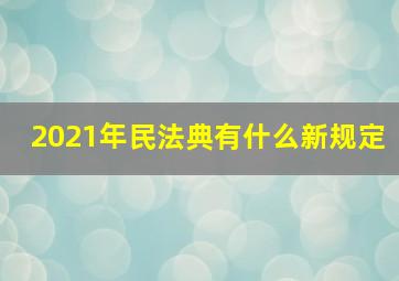 2021年民法典有什么新规定