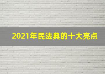 2021年民法典的十大亮点