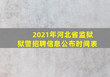 2021年河北省监狱狱警招聘信息公布时间表