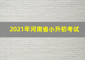 2021年河南省小升初考试