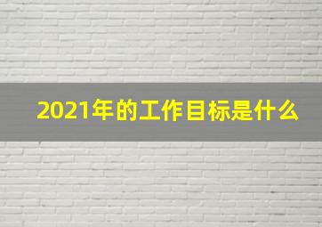 2021年的工作目标是什么