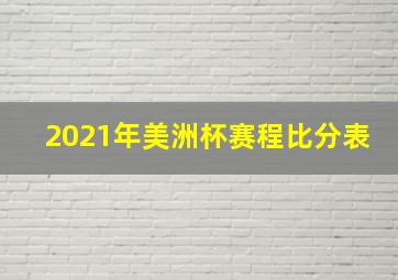 2021年美洲杯赛程比分表