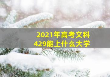 2021年高考文科429能上什么大学