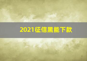 2021征信黑能下款