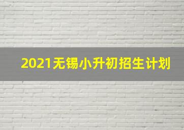 2021无锡小升初招生计划