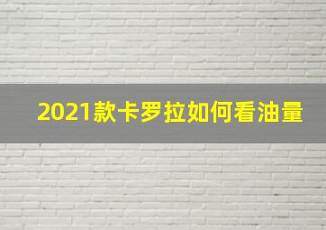 2021款卡罗拉如何看油量