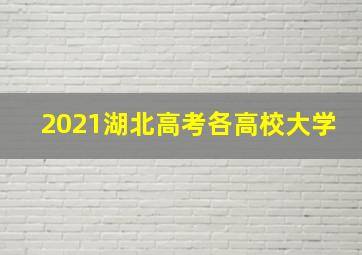 2021湖北高考各高校大学