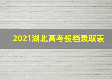 2021湖北高考投档录取表