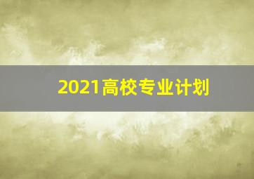 2021高校专业计划