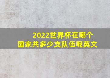 2022世界杯在哪个国家共多少支队伍呢英文