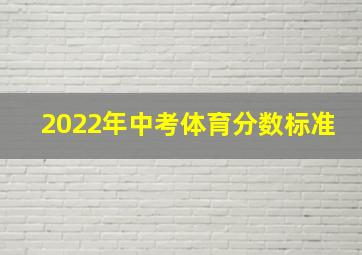 2022年中考体育分数标准