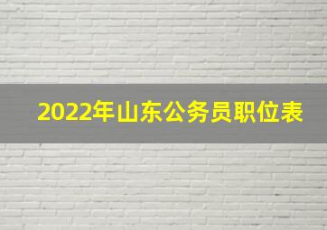 2022年山东公务员职位表