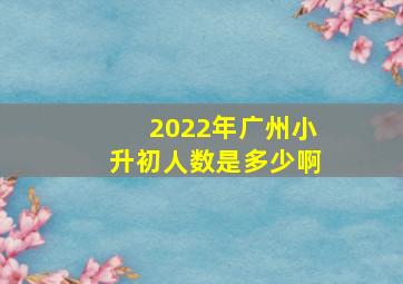 2022年广州小升初人数是多少啊