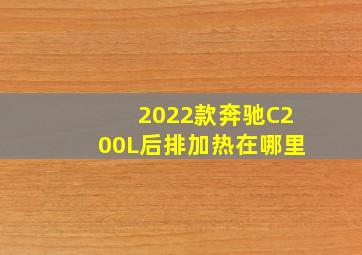 2022款奔驰C200L后排加热在哪里