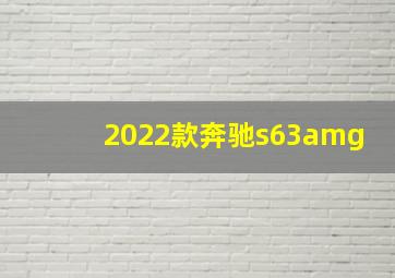 2022款奔驰s63amg