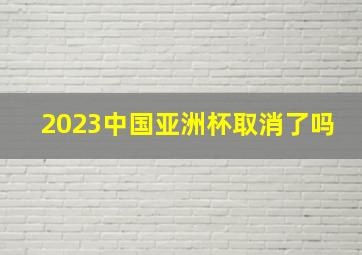 2023中国亚洲杯取消了吗