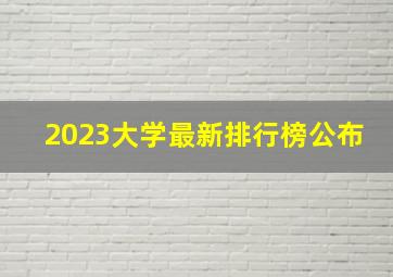 2023大学最新排行榜公布