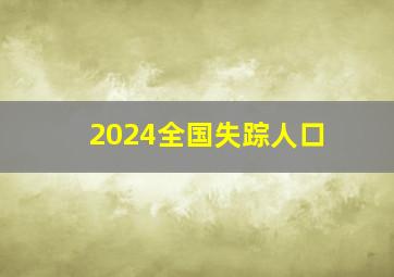 2024全国失踪人口