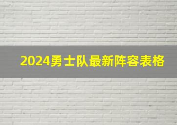 2024勇士队最新阵容表格